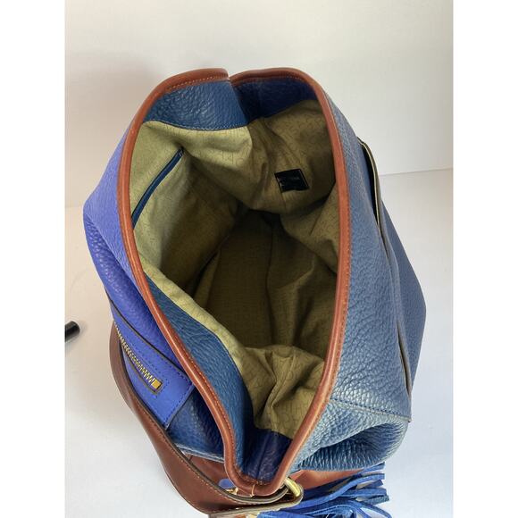 Isaac Mizrahi Blue and Brown Tote Bag - Picture 11 of 16